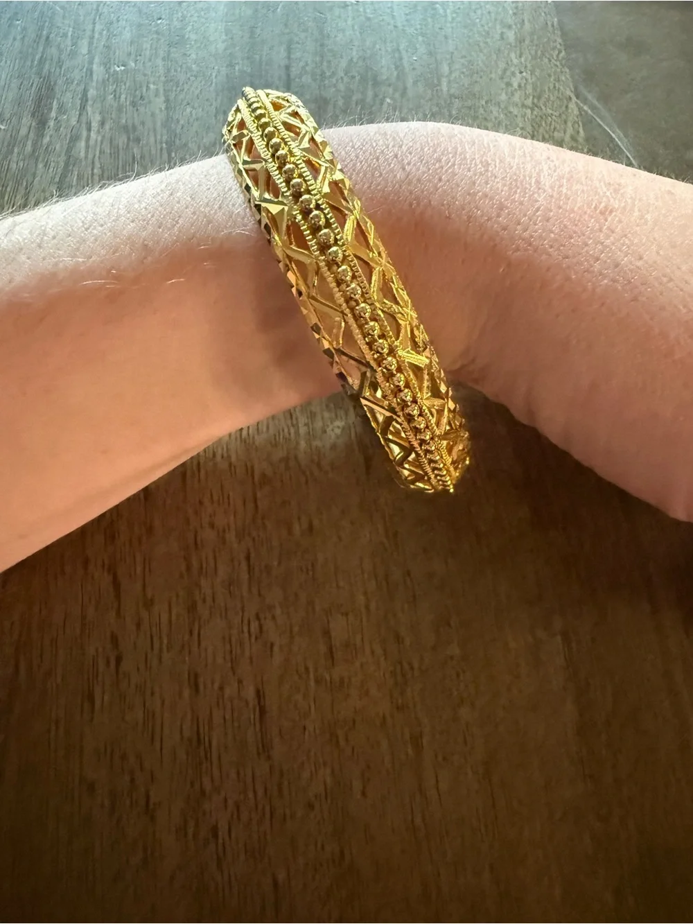 Vintage Gold Filigree Bangle Bracelet